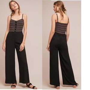 Anthropologie Black Wide-Leg Jumpsuit